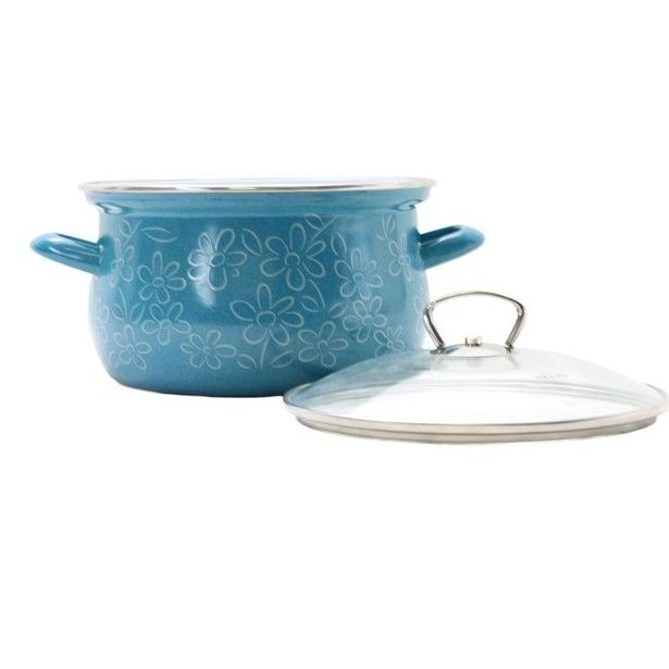 hrnec+PO d16 sklo tyrkys, KVĚTY, PREMIUM, 2,0l, smalt