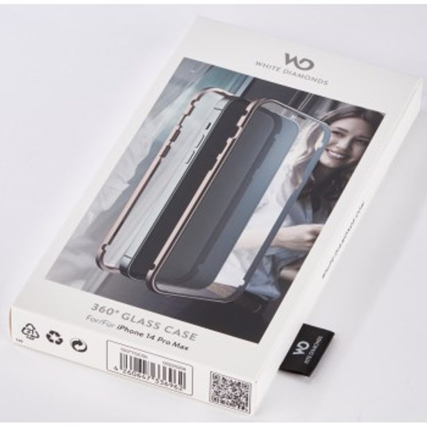 White Diamonds 360° Glass, kryt pro Apple iPhone 14 Pro Max, průhledný/růžové zlato