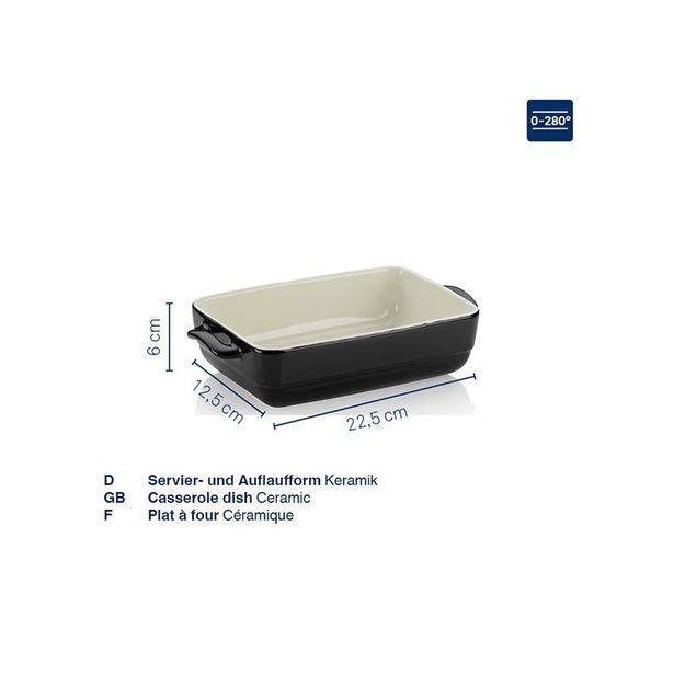 KELA Zapékací mísa keramická MALIN 32 x 19 cm černá KL-11935