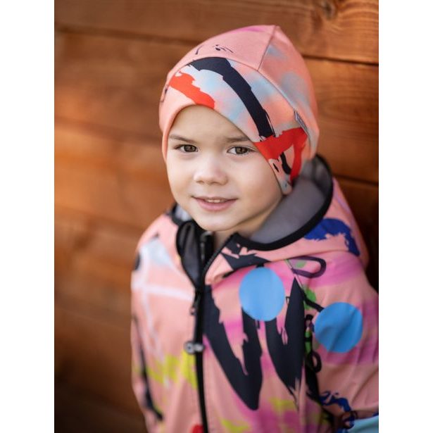 Unuo, Dětská čepice fleecová Sport, Meruňková, Fantazie