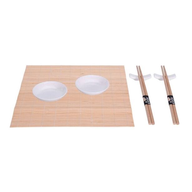 EXCELLENT HOUSEWARE Sushi set porcelán / bambus sada 7 ks bílá KO-278000190bila