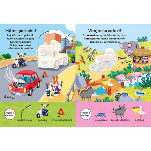 BRUMKO ROZUMKO: SPOZNÁVAME DOPRAVNÉ PROSTRIEDKY – Samolepková knižka
