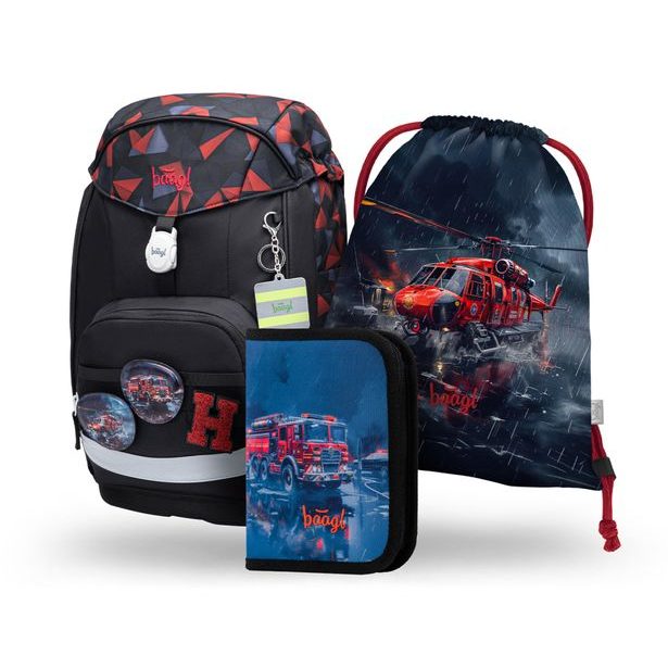 BAAGL SET 3 Airy Plus Záchranáři: batoh, penál, sáček