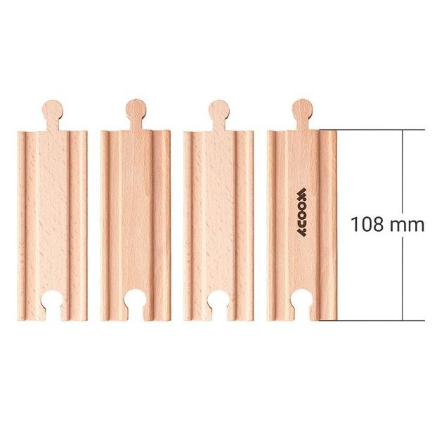 Příslušenství k dráze "Rovné koleje krátké", 4ks