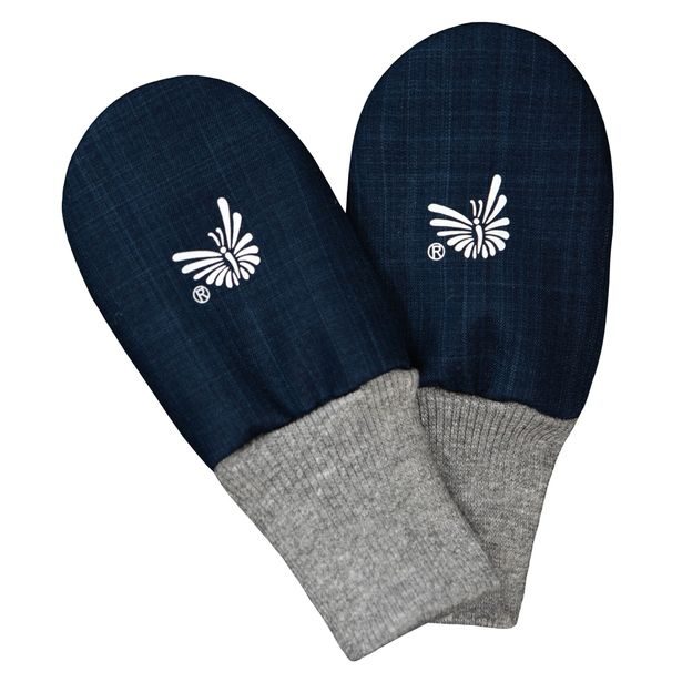 ESITO Zimní bezpalcové rukavice softshell s beránkem Navy blue