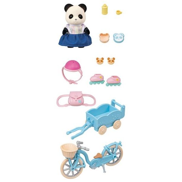 Sylvanian family Panda a cyklo-bruslařský set