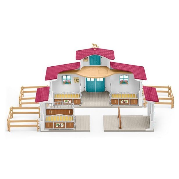 SCHLEICH Stáj s příslušenstvím u jezera, new