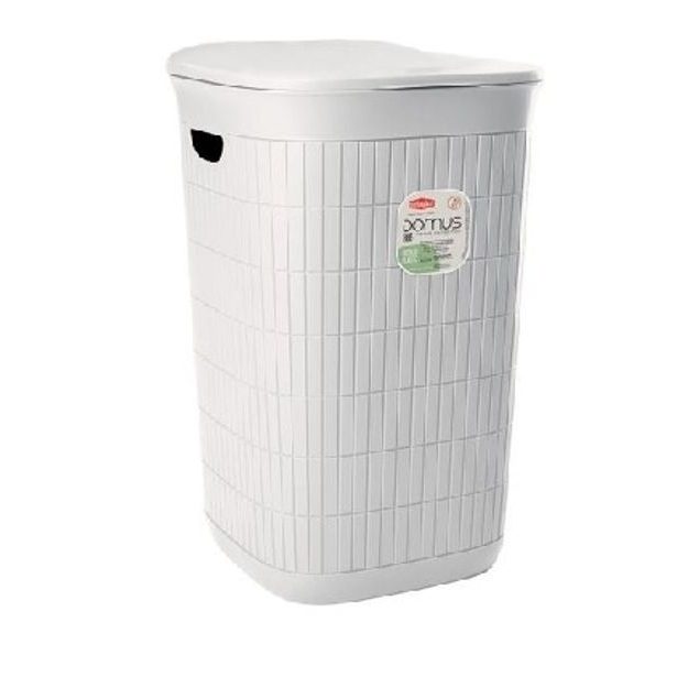 koš 50l na použ.prádlo, bílý DOMUS, 56x37x36cm, plast