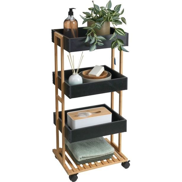 EXCELLENT HOUSEWARE Pojízdný regál do koupelny 4 police 88 cm KO-KR8000040