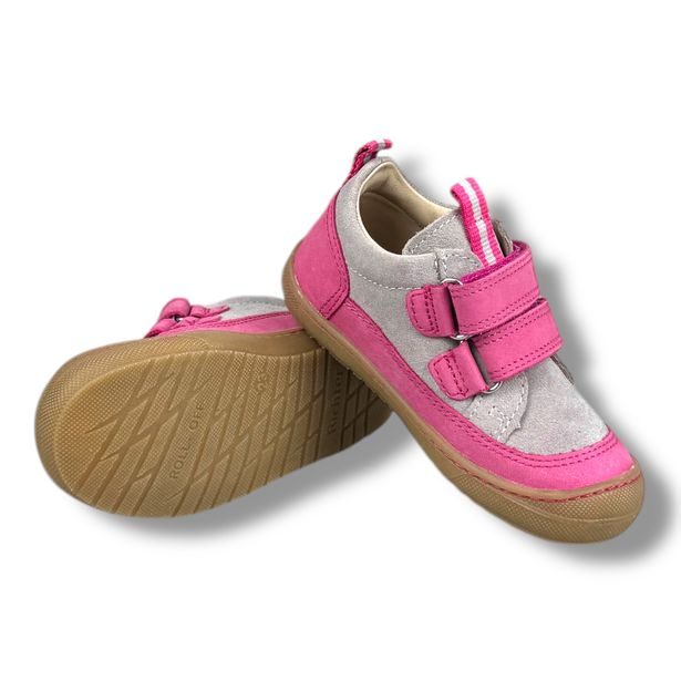 Dětská celoroční kožená obuv Richter - růžovo-šedé