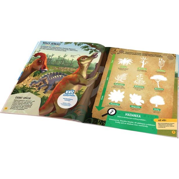 MISE DINOSAUŘI – Pátrej a lušti se samolepkami