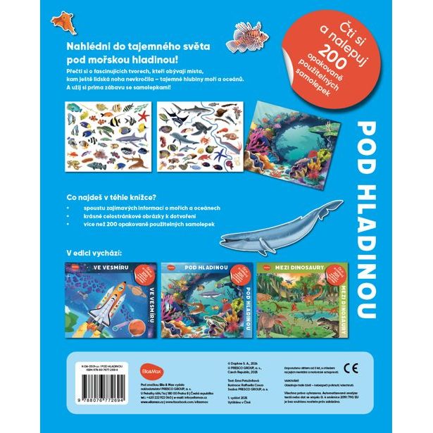 Čti a nalepuj – POD HLADINOU, kniha se samolepkami