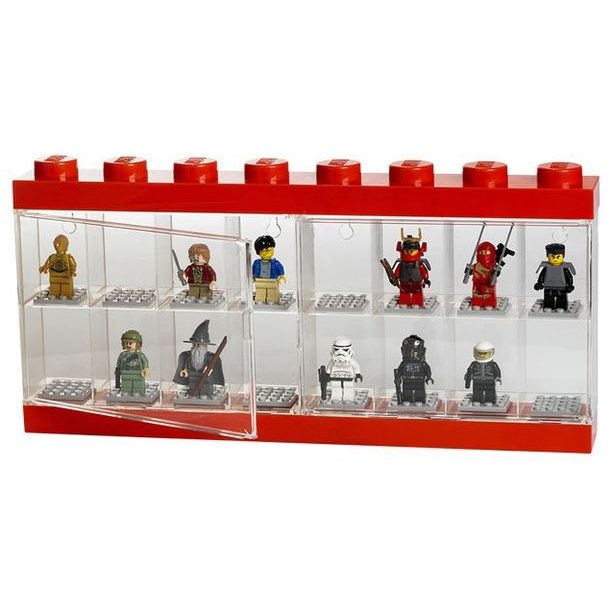 LEGO sběratelská skříňka na 16 minifigurek - červená