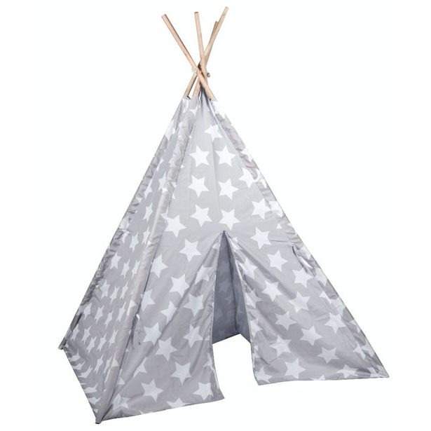 EDDY TOYS Dětský stan teepee 120x120x150cm šedá ED-215004seda