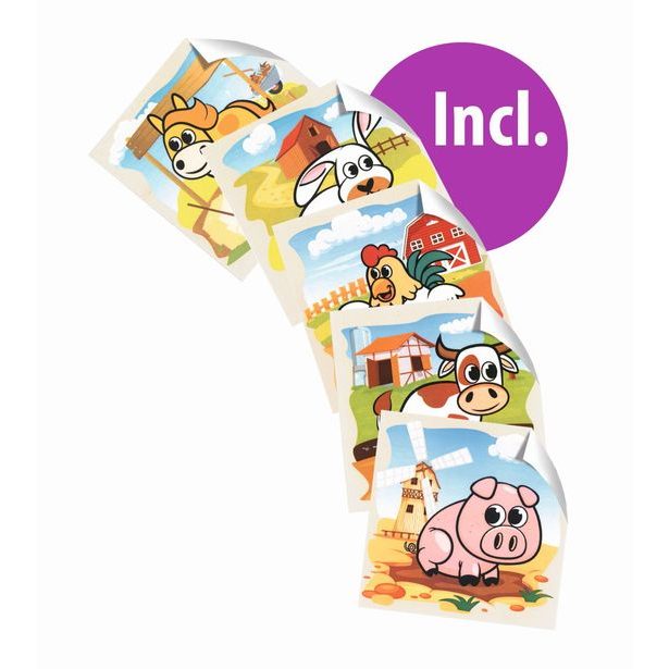 Kostky s obrázky zvířátek z farmy