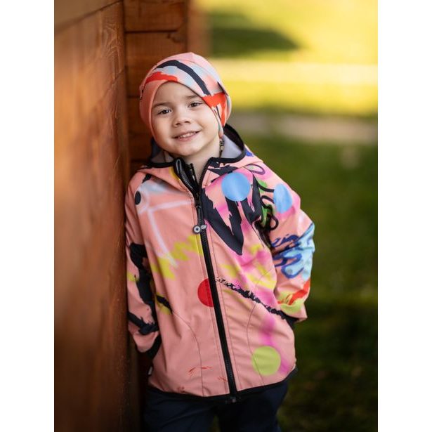Unuo, Dětská čepice fleecová Sport, Meruňková, Fantazie