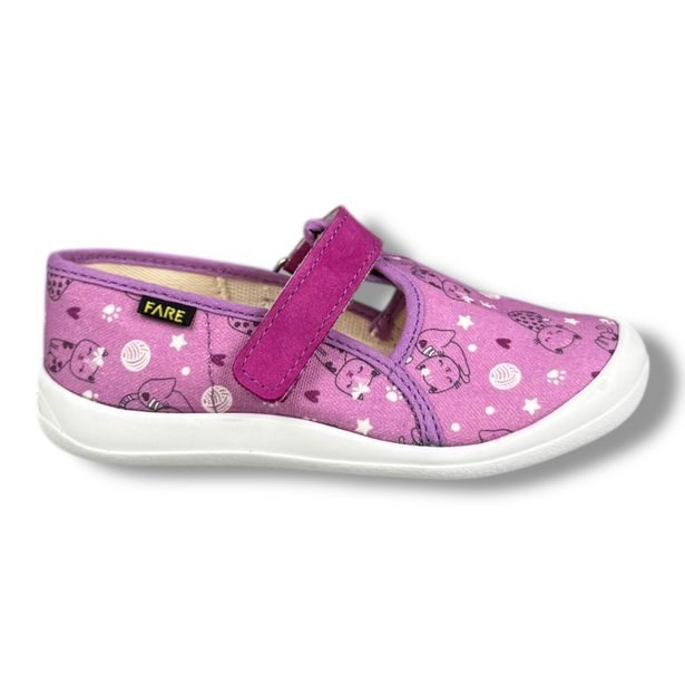 Dívčí papuče na suchý zip Fare - Kočka