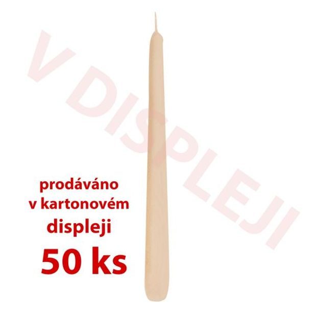 Nezařazeno SVÍČKA KÓNICKÁ DISPL.50 KS,18,5X2,3CM PARAF.RŮŽOVÁ_hamashop