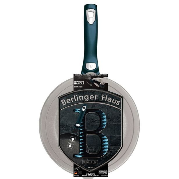 BERLINGERHAUS Pánev s odnímatelnou rukojetí + víko 24 cm Aquamarine Metallic Line BH-7155