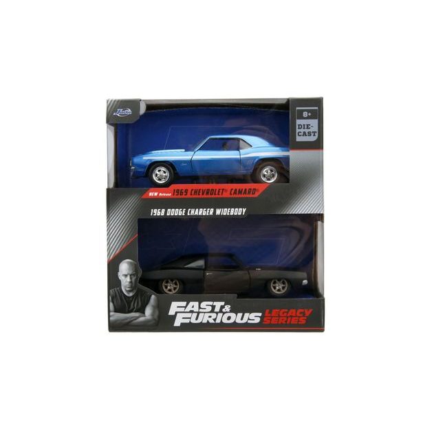 Rychle a zběsile Twin Pack Chevrolet Camaro 1969 a Dodge Charge Wide Body 1968, 1:32 Wave 2/1