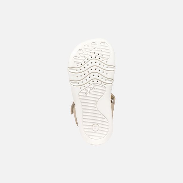 Béžové dívčí barefoot sandály Geox Sandal Steppieup