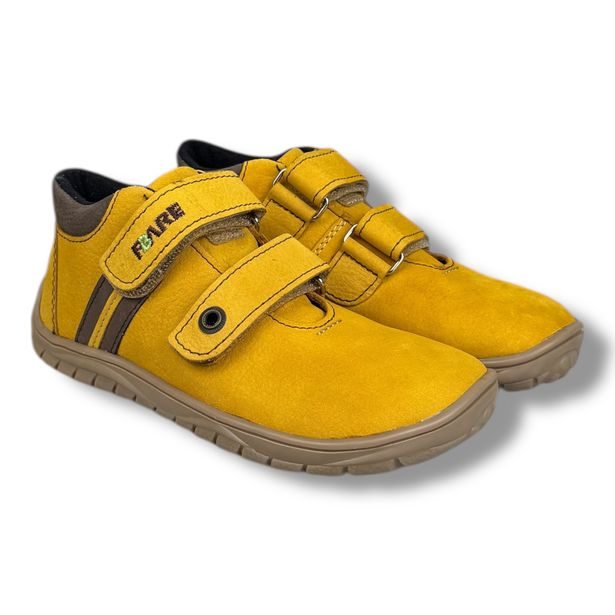 FARE BARE A5226281 – dětské barefoot kotníkové nepromokavé boty světle hnědé