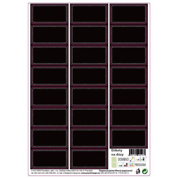 etikety OBDÉLNÍK ČERNÉ 23ks, samolepky