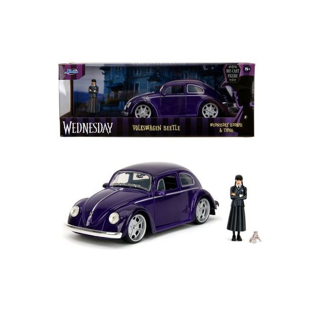 Wednesday auto 1972 VW Beetle 1:24 a figurka Wednesday