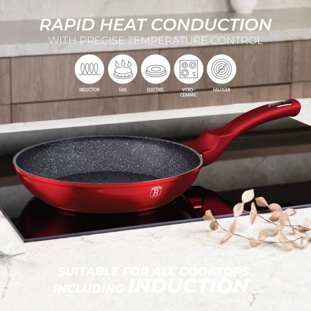 BERLINGERHAUS Sada nádobí s mramorovým povrchem 16 ks Burgundy Metallic Line BH-6781