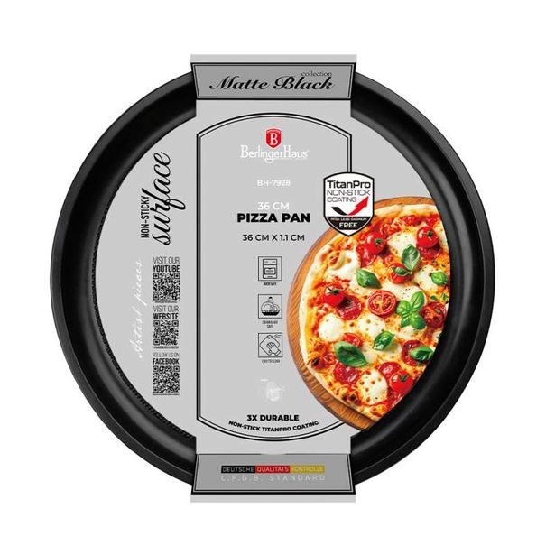 BERLINGERHAUS Pánev na pizzu s titanovým povrchem 36 cm Matte Black Collection BH-7928