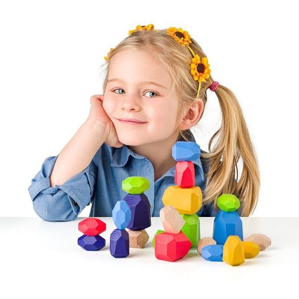 Balanční hra "Dřevěné kameny", 21 ks