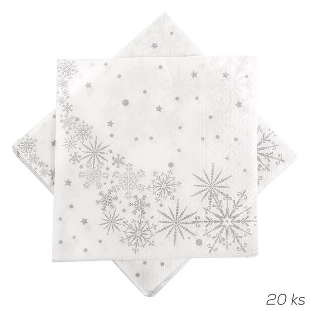 Ubrousek papír hvězdy VLOČKA 20 ks 33x33 cm