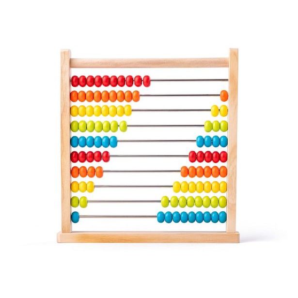 Počítadlo přírodní s barevnými korálky