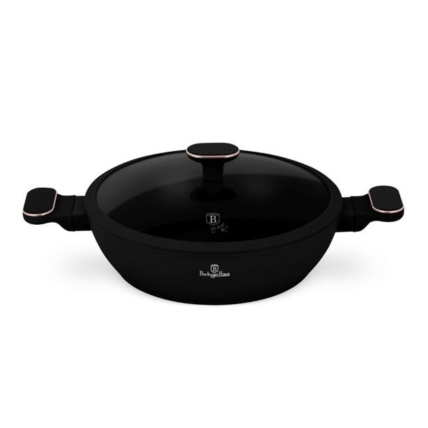 BERLINGERHAUS Pánev hluboká s titanovým povrchem a poklicí 28 cm Black Rose Collection BH-8356