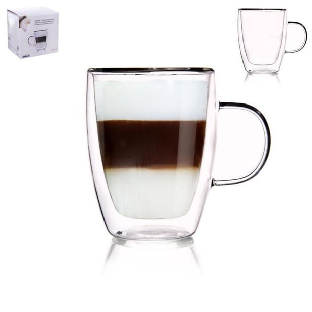 hrnek 300ml-1ks-2stěnný, d8, v.10,5cm, sklo