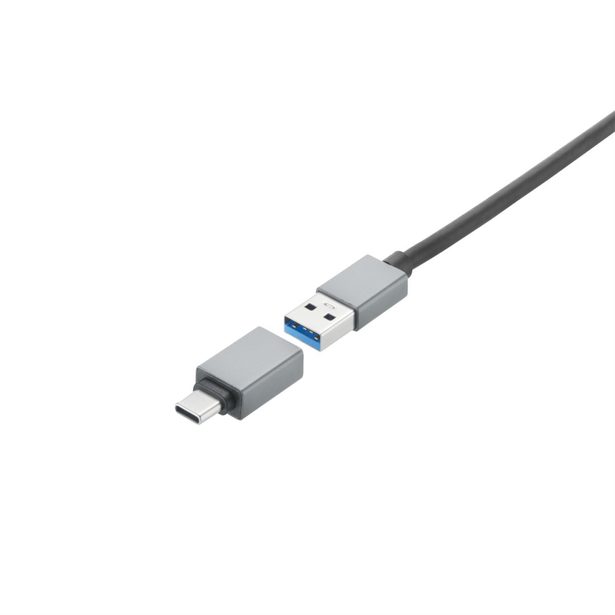Hama USB hub, 7 portů, USB 3.2, 5 Gb/s, USB-C adaptér, síťový zdroj