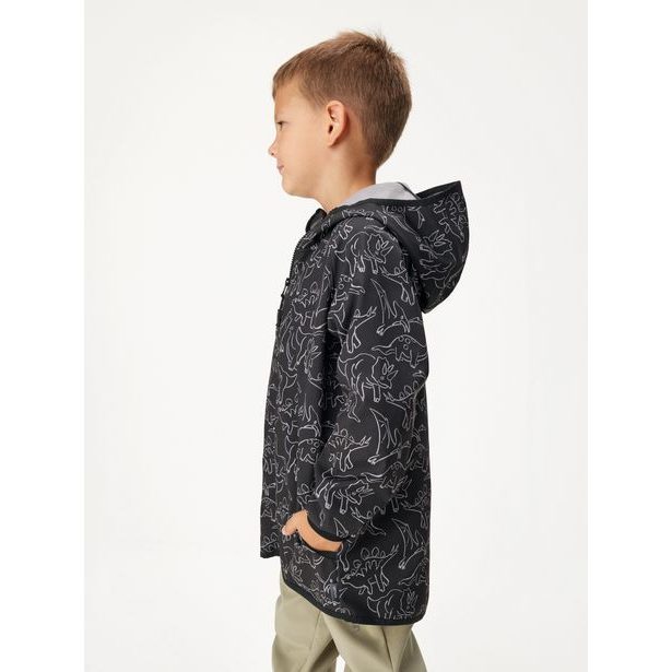 Dětská softshellová bunda s fleecem Basic, Černá, Dino