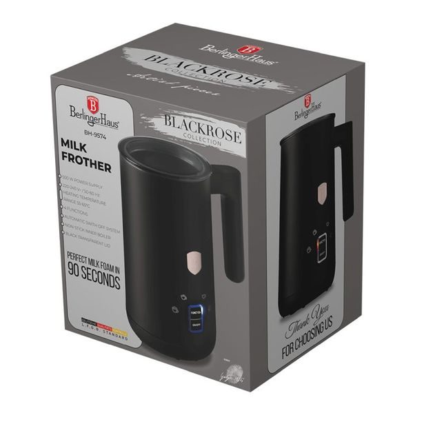 BERLINGERHAUS Napěňovač mléka elektrický Matte Black Collection BH-9574