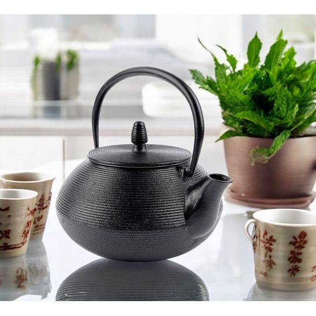 HIT Konvice na čaj litinová Sakura 0,8 l černá HT-22170637