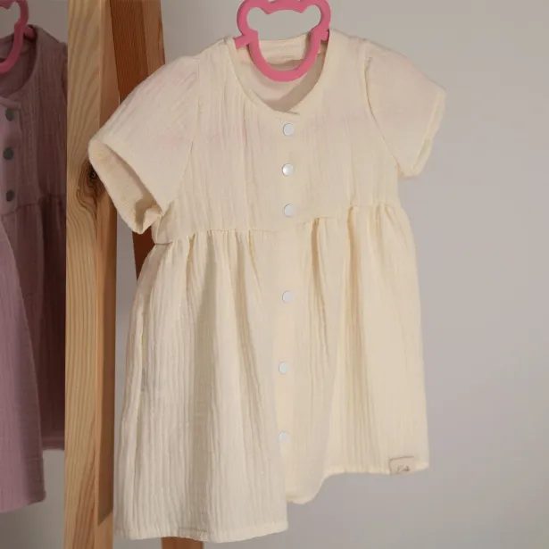 ESITO Mušelínové šaty Barunka Cream - smetanová / 86