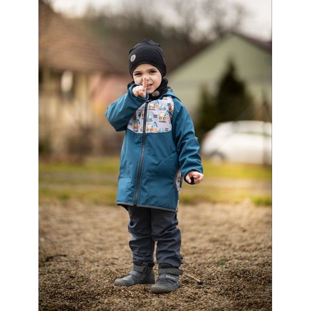 Unuo, Dětské softshellové kalhoty bez zateplení Street, Tm. Šedá