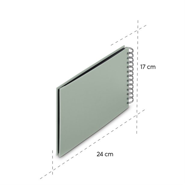 Hama album klasické spirálové FINE ART 24x17 cm, 50 stran, sage, černé listy