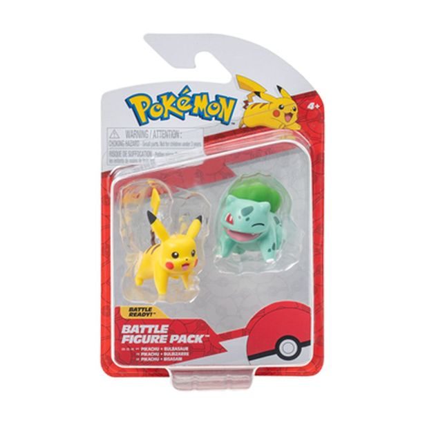 Pokémon akční figurky - 2 pack Asst (Charmander&Pikacu, Squirtle& Pikacu, Bulbusaur&Pikacu