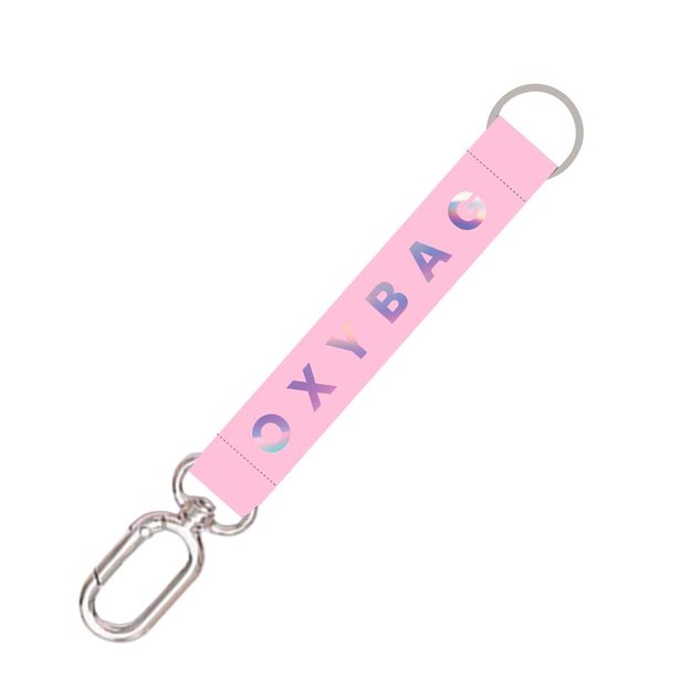Krátká klíčenka s karabinkou Holographic Pink