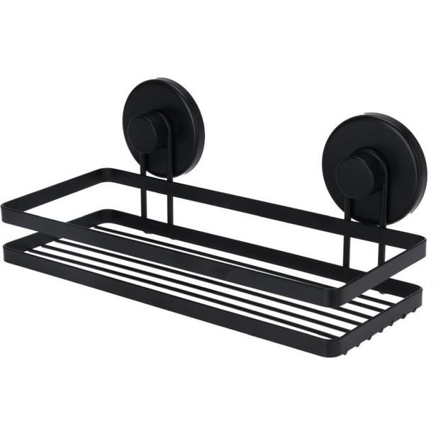 police koup.1p.rovná 25x10x8,7cm, ČERNÁ, 2přísavky, kov