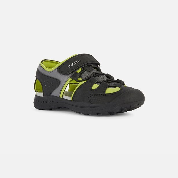 Zeleno-černé chlapecké outdoorové sandály Geox Vaniett