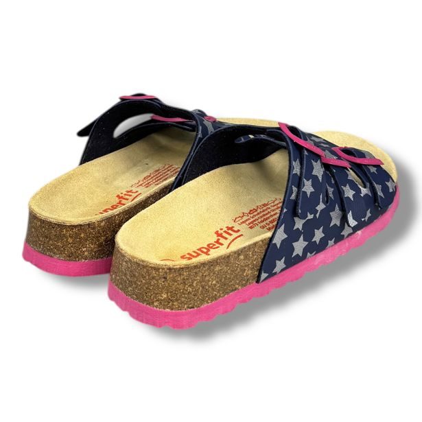 Superfit 0-800113-8400 – dívčí pantofle modré se stříbrnými hvězdičkami