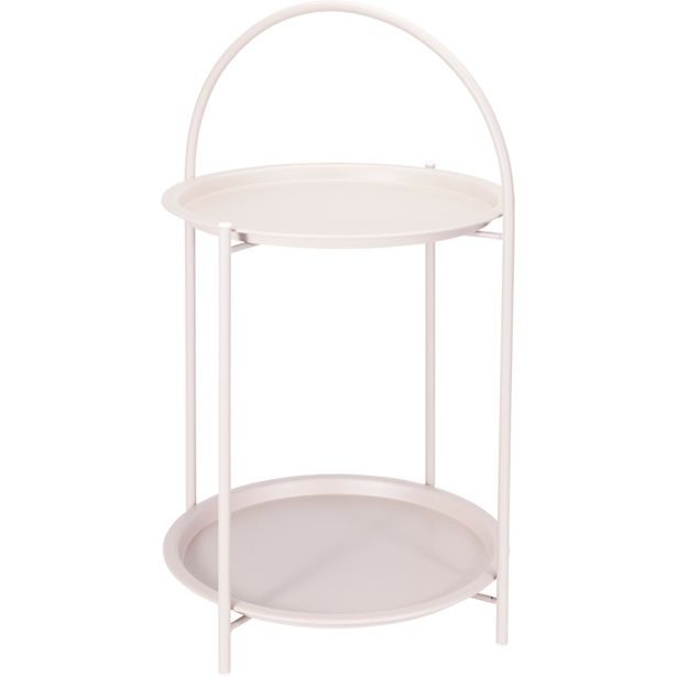 AMBIANCE Odkládací stolek kovový 66 cm krémová KO-NB1510560