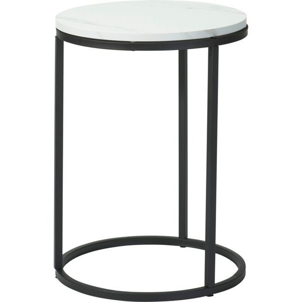 H & S COLLECTION Odkládací stolek sada 2 ks bílá/mramor 40+50 cm KO-KR8200420