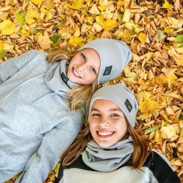 ESITO Žebrovaná čepice spadená Color Grey - šedá